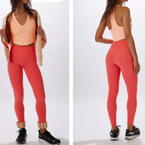 FP Movement Leggings Never Better 7/8 Length women’s Size S Coral NWOT New - Picture 2 of 9